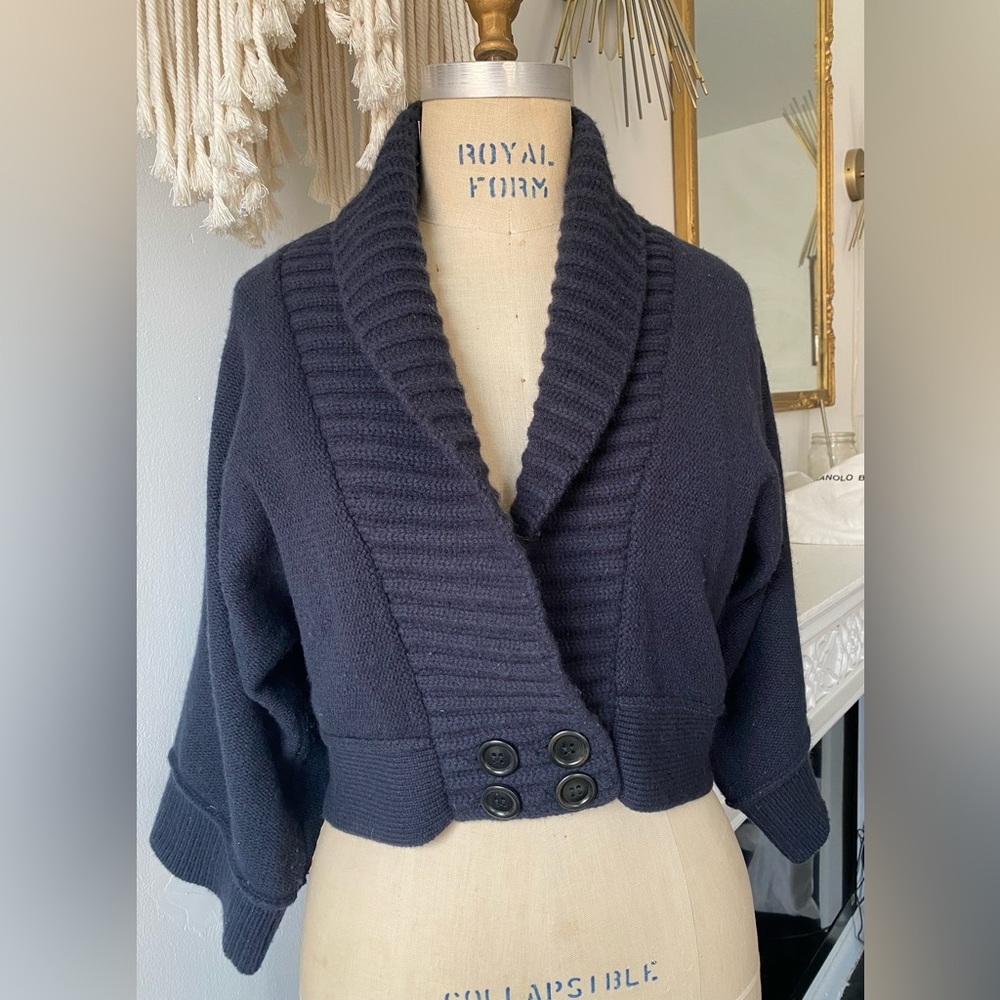 Club Monaco heavy wool cropped cardigan